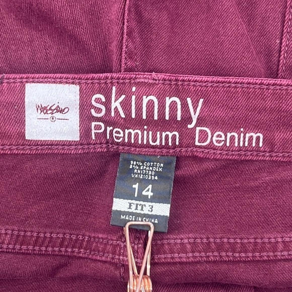 Mossimo Supply Co Mauve Premium Denim Skinny Jeans Size 14 Women’s - Picture 2 of 4